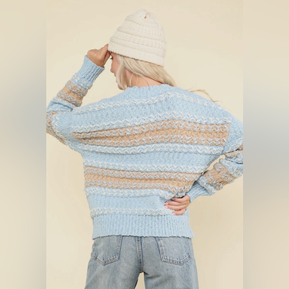 Karley colorblock fuzzy knit sweater - Picture 4 of 6